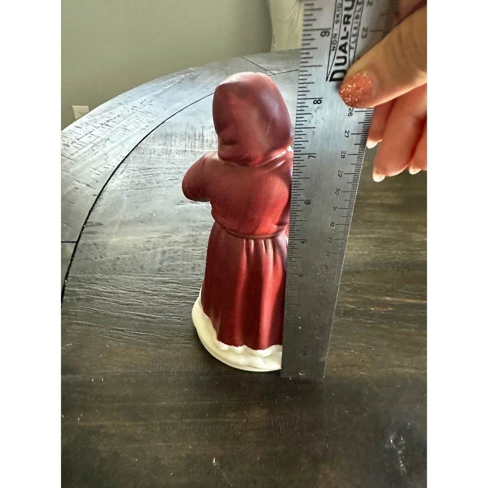 Hemco Ceramic‎ Santa Claus Figurine Holding Girl Teddy Bear Basket Christmas Dec